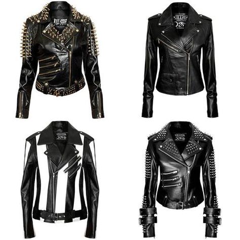 Polyvore Gore - Follow them on tumblr for more :D Punk Pastel, Black Leather Jackets, Queer Punk, Kill Star, Goth Princess, Balmain Fashion, Gothic Clothes, Rock Outfits, Dark Outfits