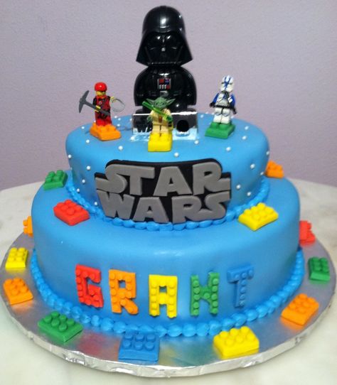 Star Wars Birthday Cake Ideas, Star Wars Cakes, Lego Star Wars Cake, Lego Star Wars Birthday, Lego Star Wars Party, Star Wars Cake Toppers, Star Wars Birthday Cake, Star Wars Cookies, Lego Birthday Cake