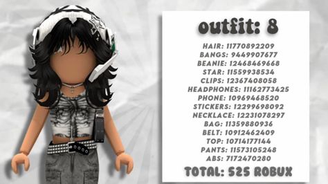 Roblox Brookhaven Outfit Codes Emo, Roblox Emo Outfits Codes, Brookhaven Codes Outfit, Id Brookhaven Outfit, Code Brookhaven Outfit, Roblox Outfit Id, Outfit Ideas Berry Ave, Brookhaven Outfit Codes, Yk2 Outfits