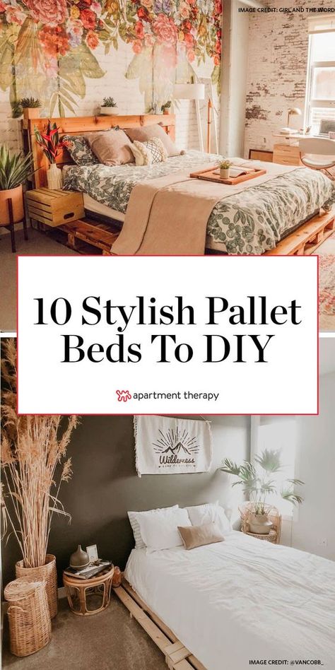 Diy Bed From Pallets, Pallets Ideas For Bedroom, Mattress On Pallets Bedrooms, Diy Bed Pallet, Pallett Bed Diy, Diy Pallet Beds, Boho Bed On Floor Bedroom Ideas, How To Make Pallet Bed, On Floor Bed Ideas