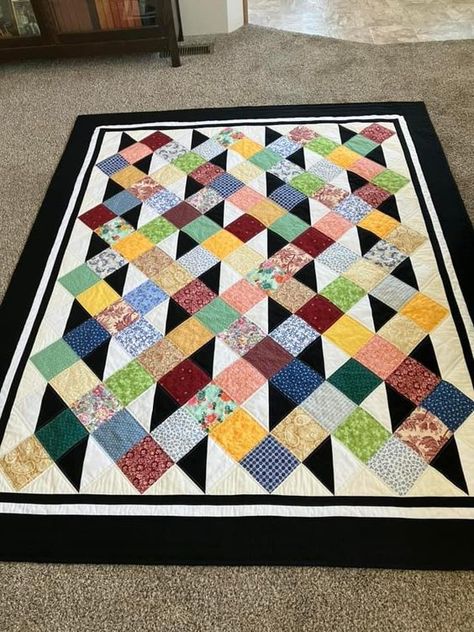 2 Inch Square Quilt Patterns, 5 Inch Square Quilt Patterns, Square Quilt Patterns, Beginner Quilt Patterns Free, Denim Quilt Patterns, Fall Patchwork, Charm Square Quilt, Quilt In A Day, Half Square Triangle Quilts