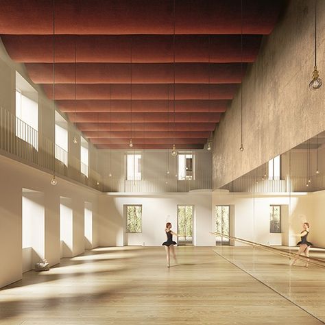 Dancing Studio Design, Modern Dance Studio Design, Dance Studio Architecture, Dance School Architecture, Theatre Architecture, Auditorium Architecture, Dance Studio Design, Neural Pathways, Theater Architecture