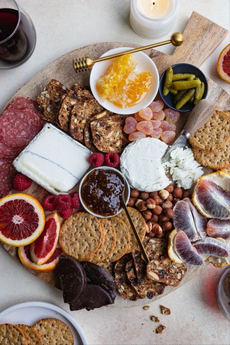 Swipe for a date night charcuterie board. 💜 The essentials: Humboldt Fog, Herbs de Humboldt, charcuterie, candies, chocolate, preserves, honeycomb, and fresh fruit.  

#CypressGrove #HumboldtFog #HerbsdeHumboldt #goatcheese #charcuterie #charcuterieboard #cheeseboard #datenight #datenightin #cheeseboardsfordinner Date Night Charcuterie Board, Date Night Board, Types Of Goats, Cypress Grove, Food Platters, Goat Cheese, Charcuterie Board, Fresh Fruit, Honeycomb