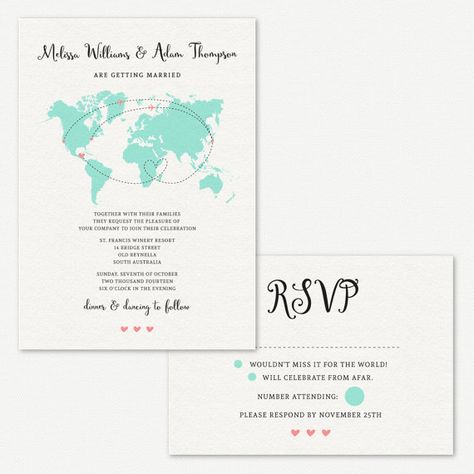 Long Distance Wedding Invitation, Long Distance Relationship Wedding, Long Distance Wedding, Travel Theme Wedding Invitations, Army Wedding, Map Invitation, Map Wedding Invitation, Custom Wedding Map, Destination Wedding Invitation