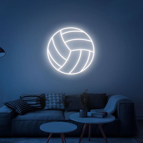 Volleyball neon sign is LED neon sign, It's made of acrylic and led stripe, safe and durable to use in kid room, bedroom , A great addition for Volleyball decor 【Express Shipping】Ship out in 3-7 days. ✈️ Shipped by DHL/Fedex/UPS takes 3-7 days. WHAT'S INCLUDED? ● Finished Neon Sign ● 2meter Clear Cable ● A Black Adapter ● Plug, plug into the socket ● Advertising SCrew ● Dimmer & Remote, adjust the brightness Features for LED Neon Sign * Durable: it's not easily broken like glass neon sign, LED Neon Sign is a updated technology for neon sign * Long Lifespan: up to 50,000 hours for every sign, it's as a special and memorably gift for your friend, family * Wall Decor Art: If you think your wall looks boring, LED Neon Sign will be a better choice for decorate your wall. Colorful and personaliz Volleyball Themed Bedroom, Volleyball Bedroom Ideas, Volleyball Room Ideas, Volleyball Themed Room, Volleyball Room Decor, Volleyball Bedroom, Volleyball Decorations, Volleyball Decor, Volleyball Room