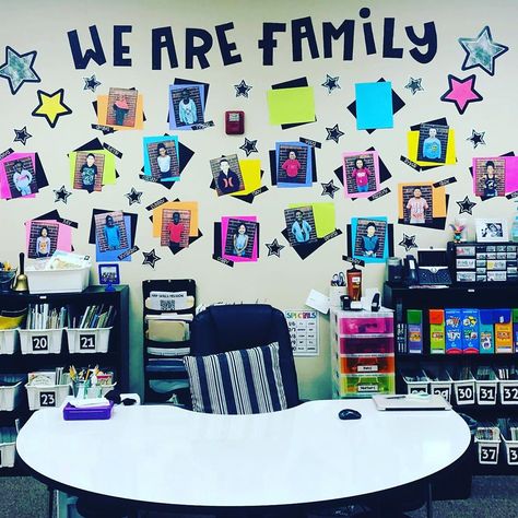 🎤We are family. I got all my students with me. We are family. Get up everybody and sing. 🎤This board was my favorite addition last year.… Spring Bulletin Boards Preschool, Family Bulletin Boards, Family Photo Wall, Diy School, Family Wall Decor, 4th Grade Classroom, Board Inspiration, Warm Fuzzies, Classroom Bulletin Boards