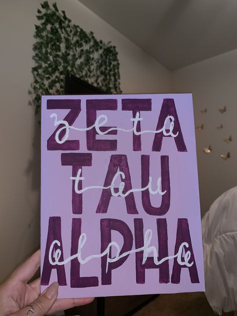 canvas Zta Painting Canvases, Zta Canvas Painting, Zta Paintings, Zeta Painting, Big Little Canvas Sorority, Zeta Tau Alpha Canvas, Sorority Paintings, Big Little Canvas, Sorority Art