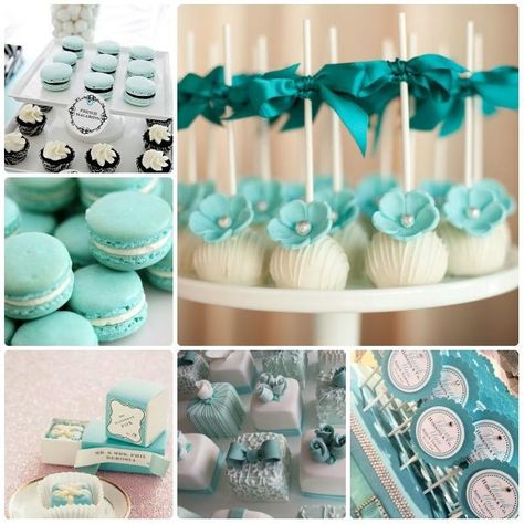 tiffany 12 Tiffany Blue Quinceanera, Cupcake Wedding Favors, Tiffany Blue Wedding Theme, Classic Blue Wedding, Blue Wedding Favors, Buffet Dessert, Tiffany Theme, Tiffany Party, Tiffany Blue Wedding