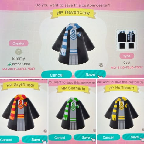 Animal Crossing Bandana Code, Ravenclaw Animal Crossing, Animal Crossing Costume Codes, Animal Crossing Designer Clothes Codes, Aesthetic Animal Crossing Outfits, Gilmore Girls Animal Crossing, Acnh Designs Clothing, Animal Crossing Custom Design Codes, Acnh Clothes Design Id Goth