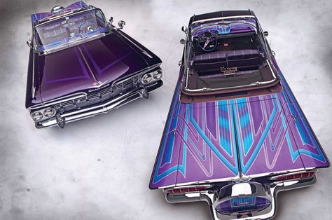 1959 CHEVROLET IMPALA CONVERTIBLE – THE ANTIDOTE 59 Impala, 59 Chevy Impala, Airbrush Ideas, Chevrolet Impala Convertible, Impala Convertible, Paint Patterns, Custom Cars Paint, Dream Vehicles, National City