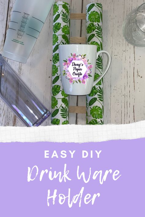 Are you tired of your cups rolling around when you are trying to apply vinyl? Yes me too. So i made this easy DIY cup holder to help me when applying vinyl on cups, mugs and wine glasses etc. I've seen people use pvc pipes to make a holder but I do not have that at home so instead I made one using materials that I have and that you probably have laying around as well. Every time I finished a Cricut iron-on vinyl roll I wondered what can I use the tube for because they are so firm and sturdy and How To Make A Cup Holder For Vinyl, Cup Holder For Applying Vinyl, Tumbler Holder Diy, Diy Tumbler Holder For Vinyl, Diy Cup Holder For Vinyl, Diy Tumbler Holder, Vinyl On Cups, Diy Cup Holder, Cricut Iron On Vinyl