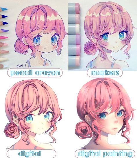 Digital Sketch, Manga Drawing Tutorials, Art Manga, Amazing Drawings, Digital Painting Tutorials, Digital Art Anime, Anime Drawings Tutorials, Cute Little Drawings, Anime Character Drawing