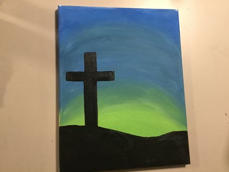 Cross Painting Ideas, Christian Paintings On Canvas Easy, Acrylic Painting Diy, Art Night, Church Banners, Christian Girl, Church Crafts, Easy Canvas Painting, Jesus Christus