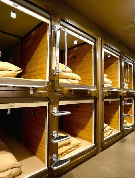 Discover The Secrets Of Japan's Capsule Hotels Japan Capsule Hotel, Capsule Hotel Japan, Sleeping Pods, Japan Hotel, Capsule Hotel, Hotel Safe, Japan Travel Guide, Urban Area, Travel Agent