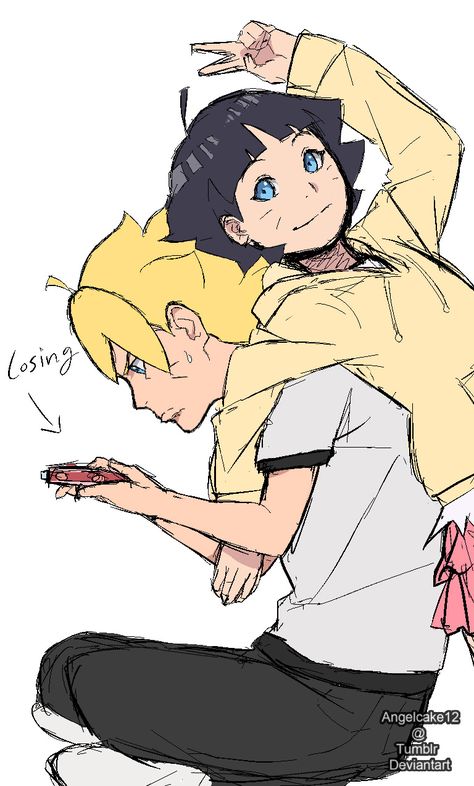 ~Siblings~ Doodle Naruto Y Hinata, Naruto Family, Uzumaki Family, Boruto And Sarada, Uzumaki Boruto, Boruto Naruto Next Generations, Naruto And Hinata, Naruto Pictures, Naruto Funny