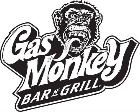 Gas Monkey Bar 'N' Grill Gas Monkey Garage Logo, Garage Logo, Screen Printing Logo, Grill Logo, Monkey Bar, Monkey Stickers, Monkey Logo, Monkey Garage, Arte Hip Hop