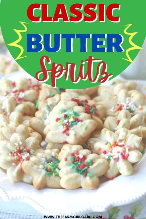 It's time to break out your cookie press. These classic Spritz Cookies are rich, buttery cookies and a must-have cookie for Christmas. Rumor has it that they are Santa's favorite too. While they are not just for Christmas, these homemade butter cookies are so good, it's hard to just eat one. Try this easy cookie recipe. These easy Christmas cookies are a great Christmas cookie exchange. or Cookie Swap recipe too. The homemade butter spritz cookies aremade using a Cookie Press. Cookie Recipe For Cookie Press, Classic Spritz Cookies, Butter Spritz Cookies, Cookie Swap Recipes, Spritz Cookie, Spritz Cookie Recipe, Homemade Egg Rolls, Christmas Cookie Recipes Holiday, Butter Cookie Recipe