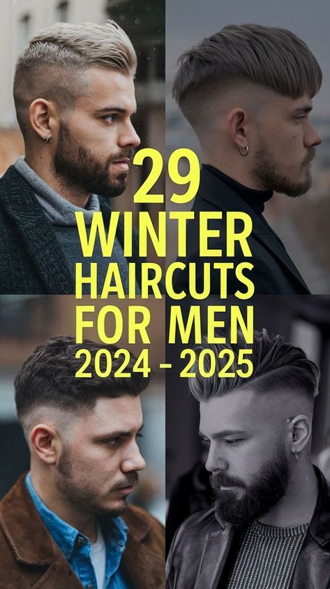 Winter haircuts for men 2024 - 2025 are all about the faded look, especially for short hair. This clean and neat style works great for both curly and straight hair, offering a trendy appearance that’s easy to maintain. It’s one of the best choices for men looking for something simple yet stylish for the colder months, especially paired with a sharp undercut. Men’s Hair Undercut, Short To Medium Mens Haircuts, Mens Haircut Inspiration, Current Mens Hairstyles, Cool Short Haircuts Men, Mens Thick Haircut, Low Maintenance Haircut For Men, Hairstyle 2024 Men, Mens Hair 2024 Trends