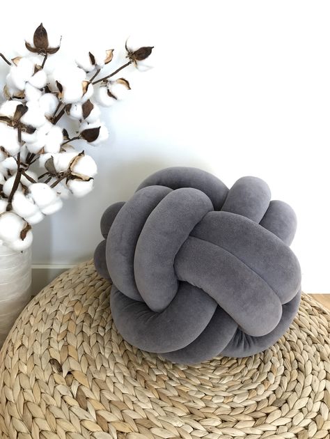 Ball Knot, Celtic Infinity Knot, Knot Cushion, Knot Pillow, Infinity Knot, Wash Bags, Unique Decor, Photo Sessions, Brown Color