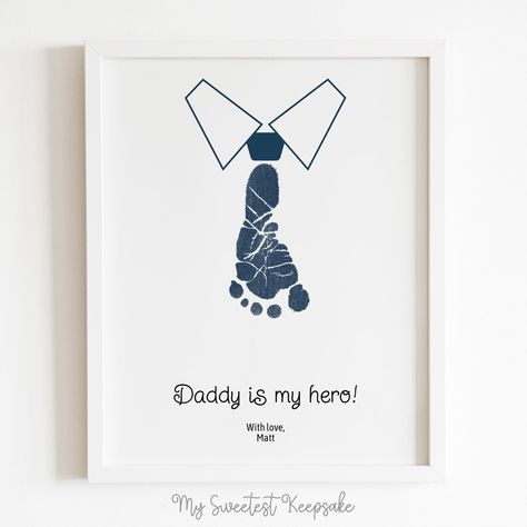 Baby Art Crafts, Easy Fathers Day Craft, Footprint Keepsake, Fathers Day Art, Father Gifts, Keepsake Baby Gifts, Baby Art Projects, Toddler Arts And Crafts, Footprint Art