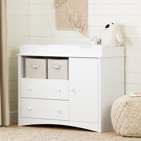 South Shore Peak-a-boo Changing Table, White Modern Changing Table, Changing Table With Drawers, White Changing Table, Changing Dresser, Changing Table Topper, Changing Table Dresser, Table With Drawers, White Chests, Kids Bookcase