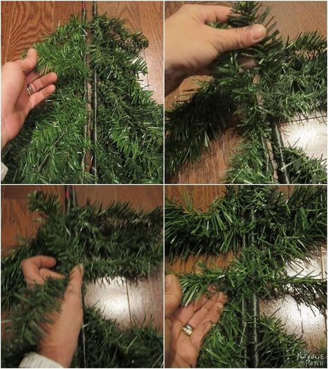 Faux Christmas Tree Repurposed Three Ways | DIY outdoor Christmas garland | DIY clip-on Christmas swags | DIY Christmas decorations | Easy Christmas Swags | Repurposed Christmas tree | #TheNavagePatch #easydiy #Christmas #Upcycled #Repurposed #DIY #Holidaydecor #DIYChristmas #Christmascrafts #Christmaslights #DIYHomedecor #Holidays | TheNavagePatch.com Christmas Swags Diy, Diy Outdoor Christmas Tree, Repurposed Christmas Tree, Christmas Garland Diy, Fake Xmas Tree, Holiday Planters, Alpine Christmas Tree, Outdoor Christmas Garland, Faux Christmas Tree