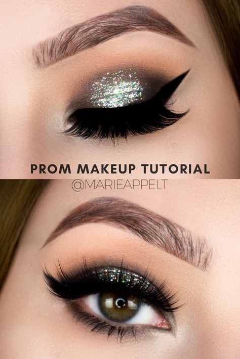 Smokey Eye Step By Step, Comp Makeup, Senior Makeup, Eye Step By Step, Prom Makeup Look, Smokey Eyes Tutorial, Too Faced Chocolate Bar, Glitter Makeup Tutorial, Bar Palette