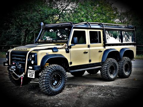 Land Rover Defender 6x6, 6 Wheel Truck, Defender 6x6, Land Rover Defender Expedition, Range Rover Defender, Modern Workshop, Defender Camper, Land Rover Defender 130, 6x6 Truck