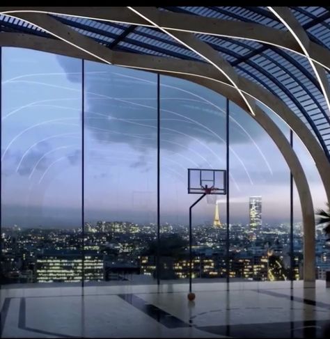 A basketball court at the top of a building in Singapore Led Basketball Court, Fancy Basketball Court, Beautiful Basketball Court, Dream Basketball Court, Rooftop Basketball Court, Wall Color Room, Wall Colors Living Room, Aesthetic Basketball Court, Basketball Court Aesthetic