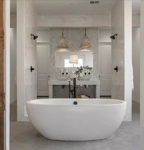 Dream bathroom. HGTV. Rock the Block. Leanne Ford. Swedish Bathroom, The Block Bathroom, Rock The Block, Ford Interior, Casa Container, Rustic Bathrooms, Bathroom Wallpaper, Dream Bathroom, Bath Tub