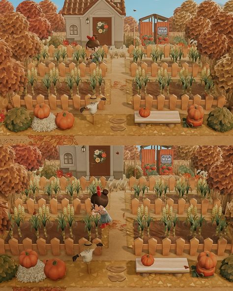 That Sunday morning farm life 🌽 🍅 🚜 Thank you @acnhtreasureisland Animal crossing new horizons ACNH Nintendo switch wholesome gaming cozy design fall autumn cottagecore island idea inspiration aesthetic cosy decor build inspo game photography cute villagers small town vibes happy friendship towncore surf summer #acnh #animalcrossing #acnhcommunity #acnhfarm #acnhfall #animalcrossingnewhorizons Cozy Acnh Designs, Animal Crossing Cottagecore Town Square, Animal Crossing Autumn Town, Acnh Island Farm Inspirations, Different Animal Crossing Island Aesthetics, Acnh Farm Inspiration, Acnh Island Designs Farmcore, Acnh Farm Build, Old Animal Crossing Aesthetic