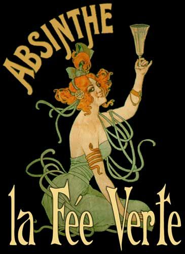 Absinthe.  One of these days, I might have the courage to try the real stuff.  (If I can find it legally.) Green Fairy Absinthe, Absinthe Art, Artemisia Absinthium, Holding Fruit, Spain Valencia, Vintage French Posters, Illustration Art Nouveau, Poster Graphics, Vintage Hotel