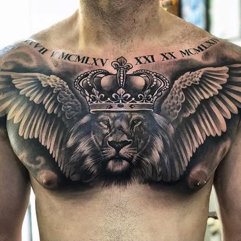 Chest Tattoo Wings, Chest Tattoo Sketches, Lion Chest Tattoo, Eagle Chest Tattoo, Chest Tattoo Drawings, Wing Tattoo Men, Full Chest Tattoos, Shoulder Cap Tattoo, Lion Tattoos