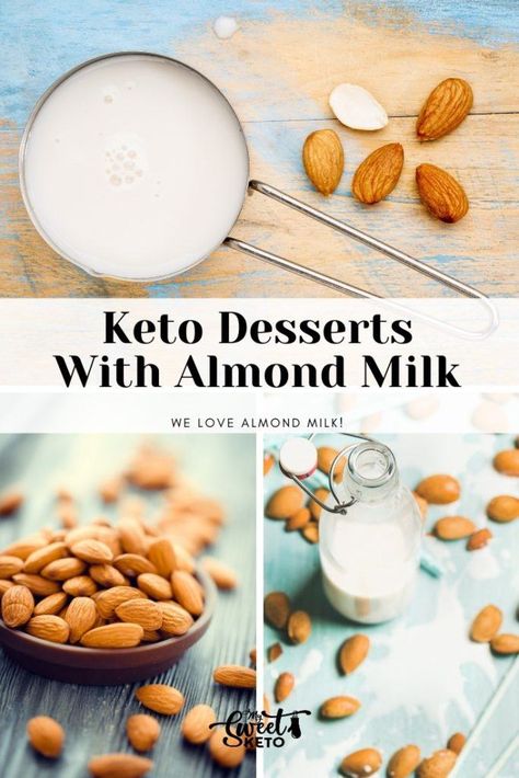 Almond milk is a dairy-free keto milk alternative that works great in keto desserts! Read on to learn how to make it and make good use of it. Desserts With Almond Milk, Keto Milk, Dairy Free Keto, Low Carb Cheesecake Recipe, Almond Milk Recipes, Milk Dessert, Sugar Free Sweets, Low Carb Cheesecake, Keto Friendly Desserts