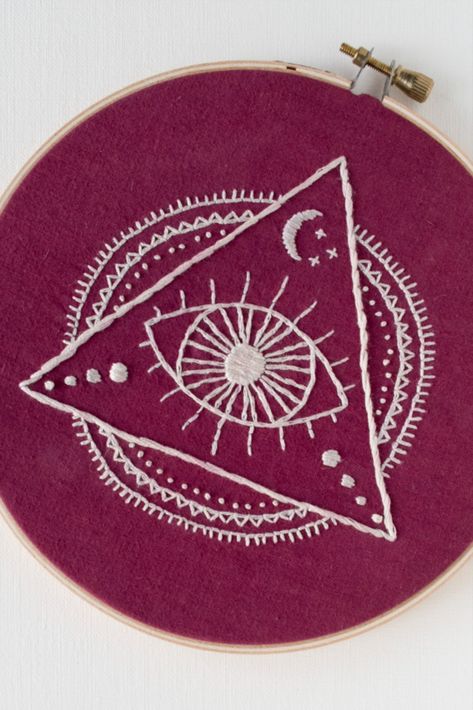 Available in our Etsy shop as a finished kit or downloadable PDF! Diy Gift Crafts, Eye Embroidery, Gift Crafts, Diy Crafts For Gifts, Etsy Crafts, Third Eye, Craft Gifts, Diy Gift, Etsy Shop