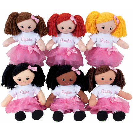 Personalized Doll With Tutu and Hair Clip, Multicolor Best Toddler Gifts, Redhead Doll, Girls Doll, Doll Backpack, Personalized Dolls, Ballerina Doll, African American Dolls