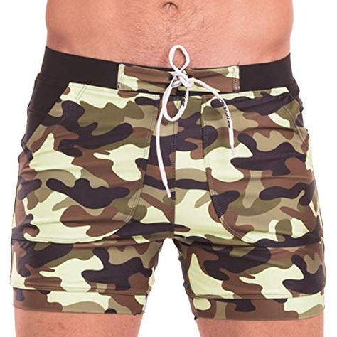 Swimsuits Men, Men Swimming, Mens Bathing Suits, Men Jeans Pants, Mens Trunks, Casual Skirt Outfits, Men's Swimwear, Modest Swimwear, Camo Shorts