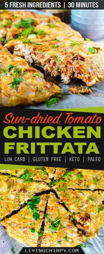 Chicken Frittata, Sundried Tomato Chicken, Lowcarb Recipes, Chicken Recipes Easy Quick, Man Recipes, Main Recipes, Whole30 Dinner, Chicory Recipe, Healthy Hacks