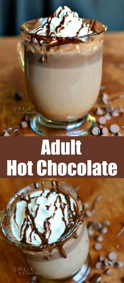 Whip Cream Vodka Drinks, Hot Cocoa Alcoholic Drink, Drinks With Whipped Cream Vodka, Whipped Cream Vodka Drinks, Whipped Vodka Drinks Recipes, Chocolate Vodka Drinks, Chocolate Vodka Recipes, Whiskey Hot Chocolate, Hot Chocolate Alcoholic Drinks