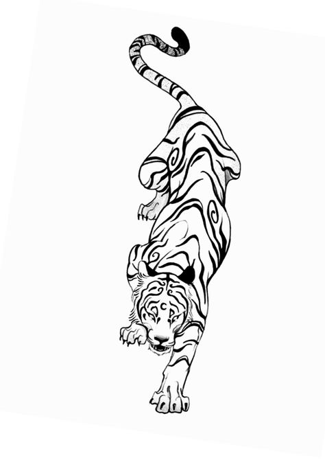 Balinese Tiger Tattoo, Chinese Style Tiger Tattoo, Asian Mythology Tattoo, American Traditional Tiger Tattoo Black, Realistic Animal Tattoo Design, Tattoo Ideas Female Tiger, Fineline Tiger Tattoo, Indian Tiger Tattoo, Year Of The Tiger Tattoo