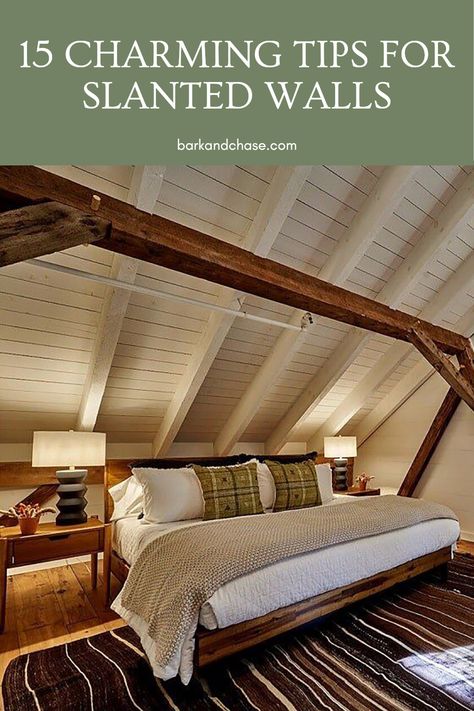 Struggling with how to decorate your bedroom's slanted wall? You're not alone! Explore these 15 charming ideas to transform that tricky space into a stylish feature. From cozy wood beams that add character, to smart shelving that maximizes space, each suggestion is practical yet elegant. You'll discover how to use colors, textures, and clever design tricks that bring warmth and personality to your room. Let’s turn that challenge into a creative opportunity! Dive into these slanted wall decorating tips today. Turning Bonus Room Into Bedroom, Built In Sloped Ceiling, Slanted Ceiling Loft Ideas, Frog Room Ideas Bedroom Slanted Ceiling, Tapestry On Slanted Ceiling, Wood Slat Ceiling Bedroom, How To Decorate An Attic Bedroom Slanted Ceiling, Diy Wall Behind Bed, Slanted Wall Shelves