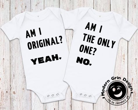 Twin Onesies Funny, Twin Onesies, Twin Baby Boys, Cricut Baby, T Shirts Funny, Funny Baby Onesies, Twin Boys, Boy Onesie