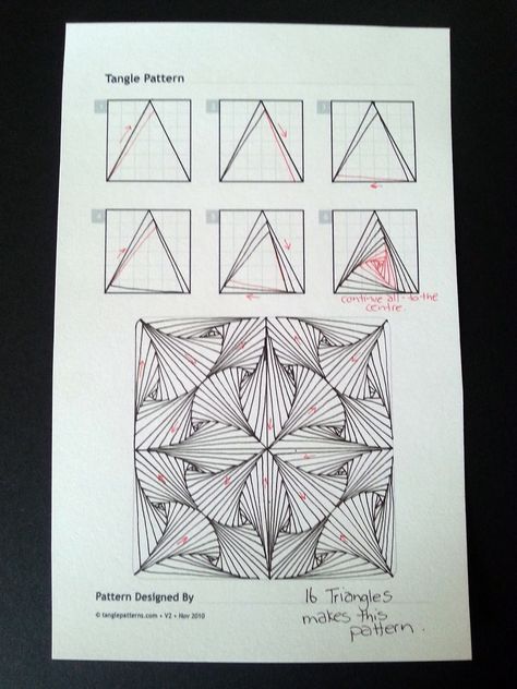 Paradox Triangles~Zentangle Zentangle Tutorial, Tangle Pattern, Tangle Doodle, Zentangle Designs, Doodle Inspiration, Tangle Art, Tangle Patterns, Zentangle Drawings, Doodles Zentangles