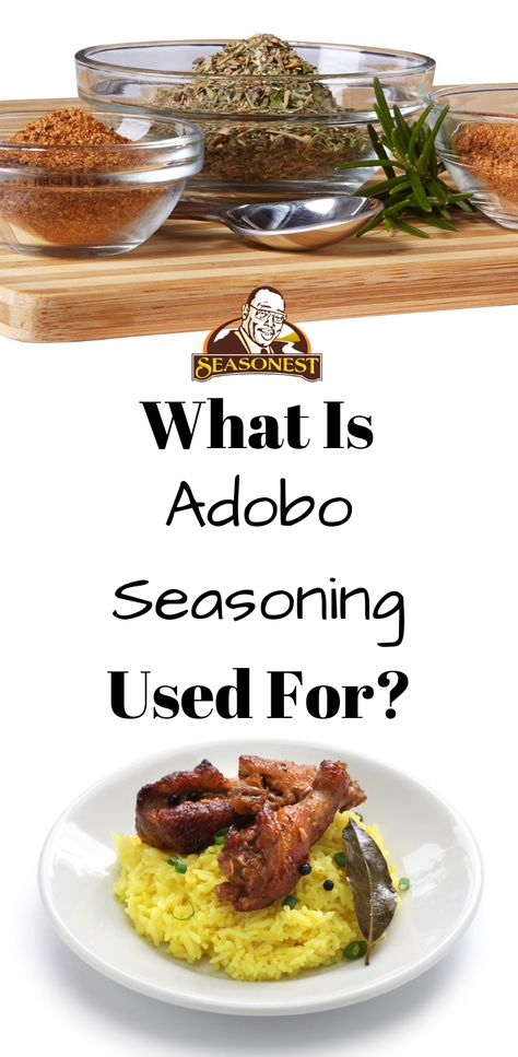 What is Adobo Seasoning Used for in Cooking?  #flavor #spices #howto #cooking #tips #seasoning #seasonest Adobe Seasoning Recipes, Adobo Seasoning Chicken, Adobo Seasoning Recipe Dinners, Goya Adobo Seasoning Recipes, Recipes Using Adobo Seasoning, Adobo Seasoning Recipe, Adobe Seasoning, How To Use Adobo Seasoning, Sazon Seasoning