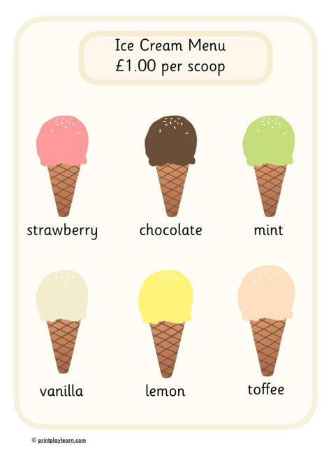 ice cream flavour menu Ice Cream Flavours Names, Ice Cream Menu Design, Menu Ice Cream, Ice Cream Label, Ice Cream Names, Ice Cream Template, Ice Cream Flavour, Minuman Starbucks, Play Ice Cream