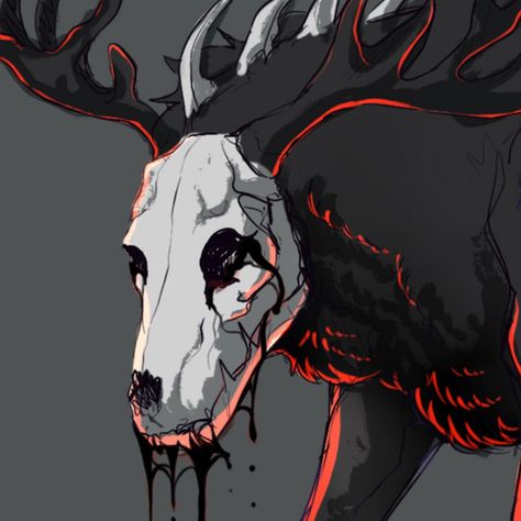 https://i.scdn.co/image/ab67616d0000b27398c5e0b87c69730a0242a492 Wendigo Fanart, Wendigo Drawing, Bloodborne Art, Dark Creatures, Creature Drawings, Skull Drawing, Mythical Creatures Art, Creepy Art, Creature Concept Art