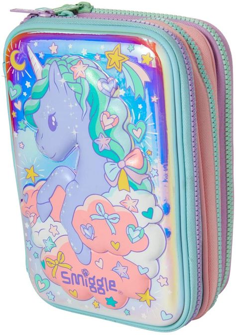 Pouch For Girls School, Smiggle Pencil Case, Unicorn Stationary, Unicorn School Supplies, Stationary Kit, Unicorn Pencil Case, School Pouch, Girl School Supplies, Kids Pencil Case