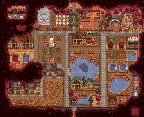 Junimo Hut Layout Forest Farm, Stardew Valley Farm No Mods, Stardew Valley Forest Farm Layout No Mods, Stardew Valley Forest Layout, Woodland Farm Stardew, Forest Stardew Valley Layout, Stardew Valley Farm Layout No Mods, Stardew Farm Layout Forest, Stardew Valley Forest Farm Ideas