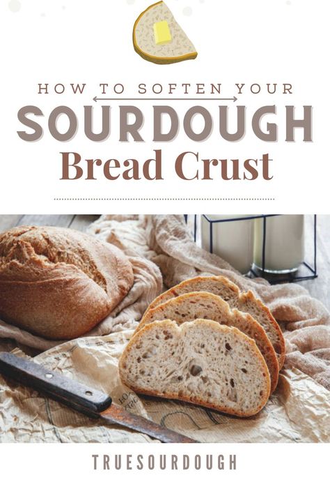 This post explains the different ways in which you could get a softer crust, from super soft to slightly softer, depending on how you like the bread crust on sourdough bread! My kids won't eat hard crust and I don't like waste, so these sourdough tips are perfect! #breadcrust #sourdoughbread #bread #crustybread #softbread Sourdough Troubleshooting, Artesian Bread, Sourdough Tips, Bread Crust, Gluten Free Sourdough Bread, Einkorn Recipes, Gluten Free Sourdough, Homemade Sourdough Bread, Sandwich Bread Recipes