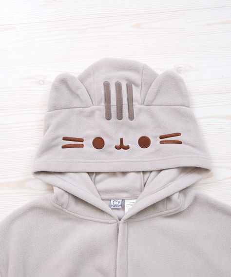 Pusheen Onesie, Pusheen Shop, Cozy Weekend, Onesie Costumes, Embroidered Face, Pusheen, Perfect Outfit, Front Zipper, Onesies